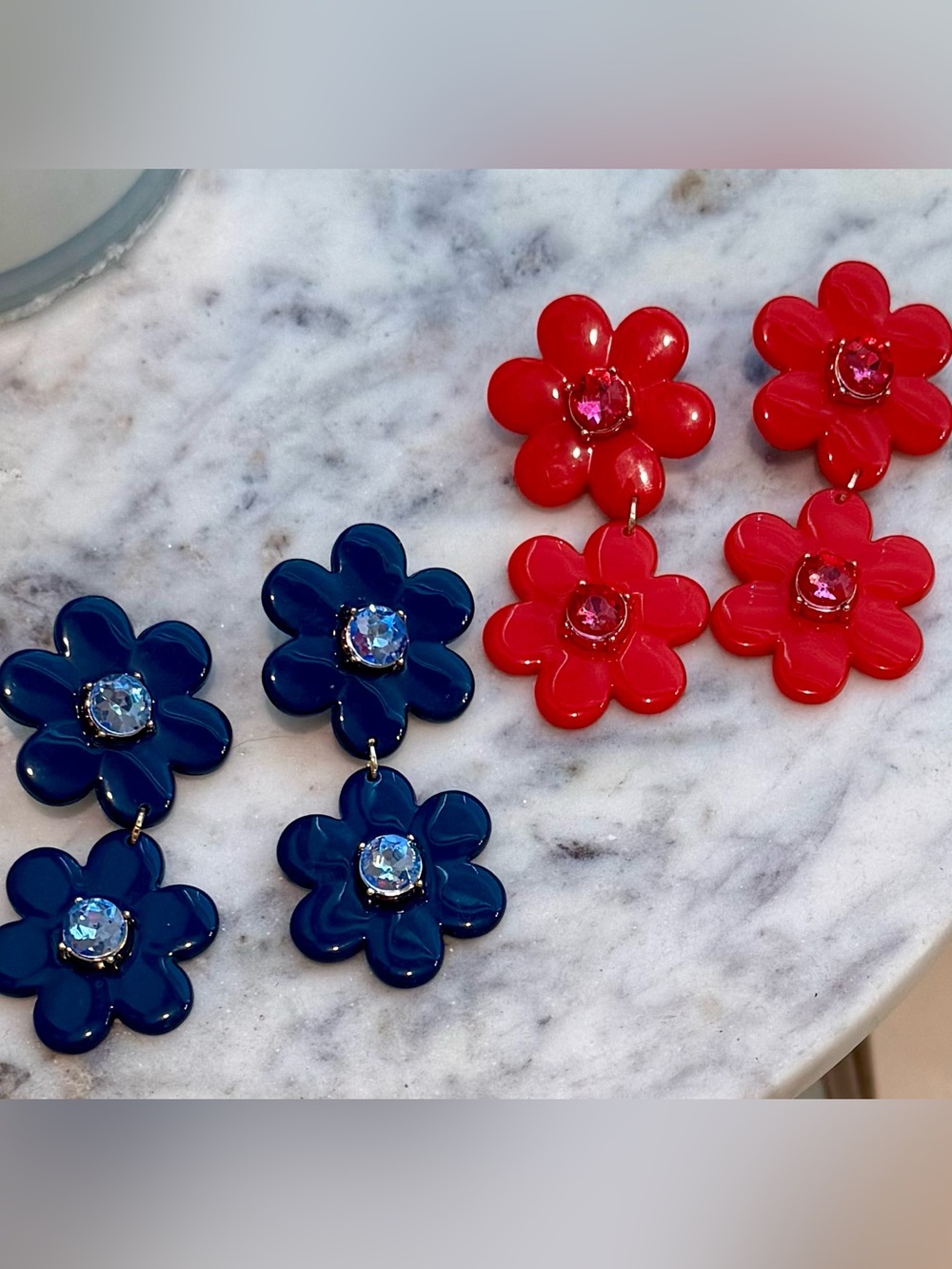 KATE SPADE BUNDLE OF 2 PAIRS FLORAL LINEAR EARRINGS